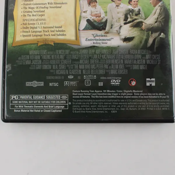 Finding Neverland (DVD, 2004, Full Screen, Miramax, Marc Forster) 
