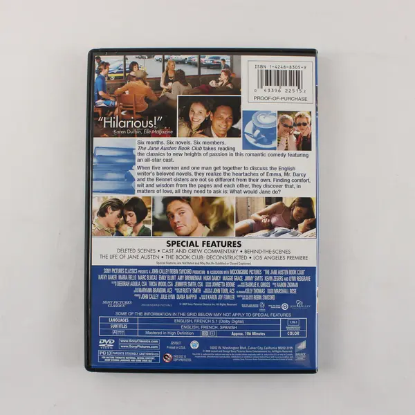 The Jane Austen Book Club Directed By Robin Swicord (DVD, 1 Disc, 2008, Sony) 