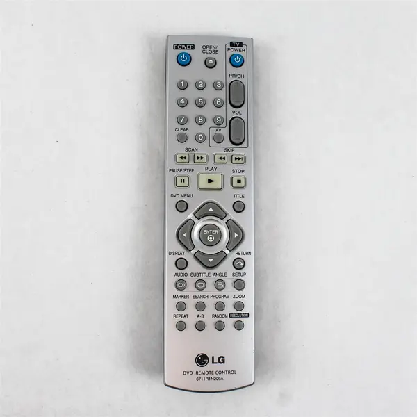 LG 6711R1N209A DVD Remote Control Silver Gray Used