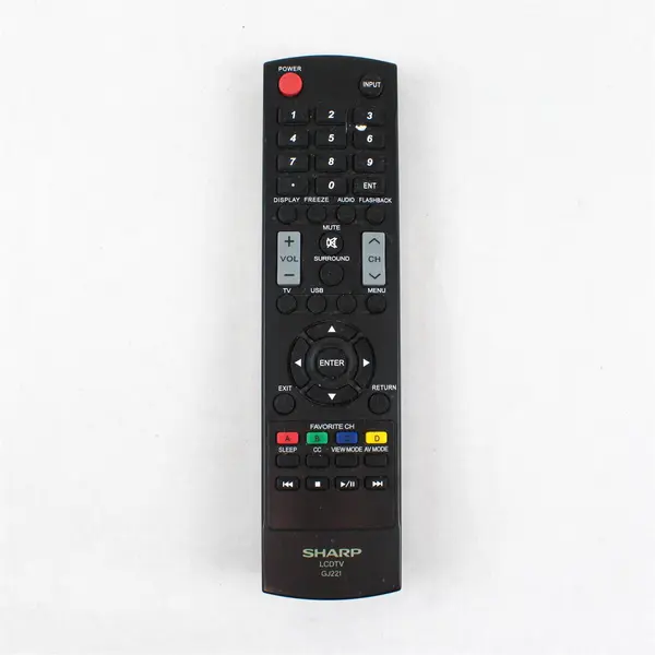 Sharp GJ221 LCD TV Remote Control OEM Infrared Black Standard Size