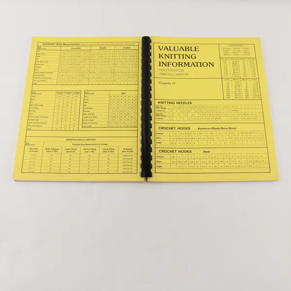 Valuable Knitting Information Tenth Ed 1988 Fall/Winter Comb Bound