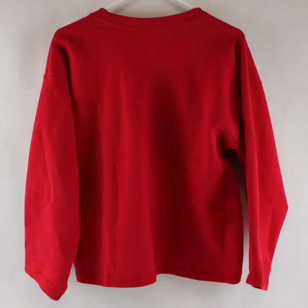 Hand Altered Hanes EcoSmart Womens M Red Fleece Cardigan Hook-and-Eye LS