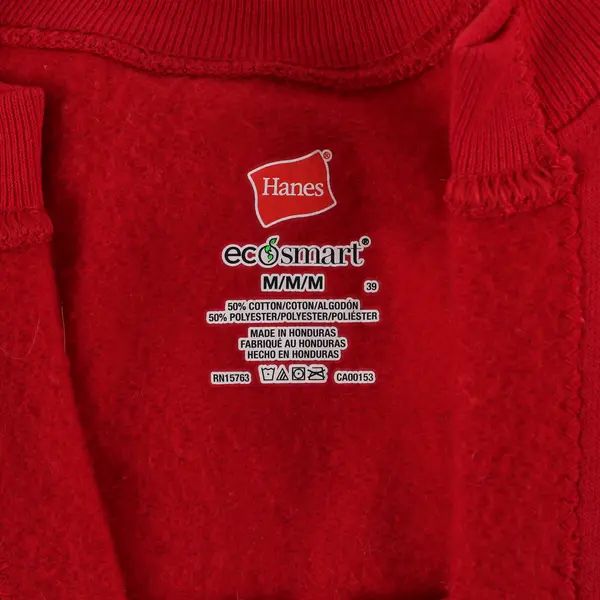 Hand Altered Hanes EcoSmart Womens M Red Fleece Cardigan Hook-and-Eye LS