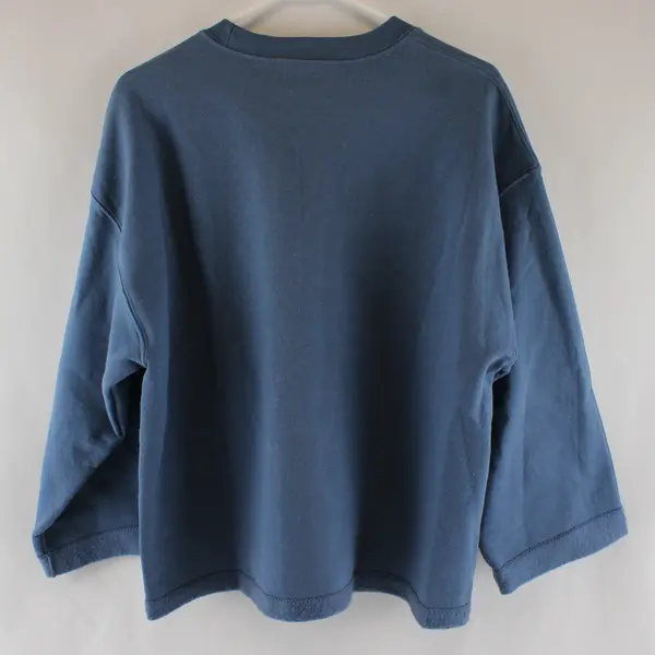 Hand Altered Gildan Women's Blue L Sweatshirt Cardigan Button Loop Closure