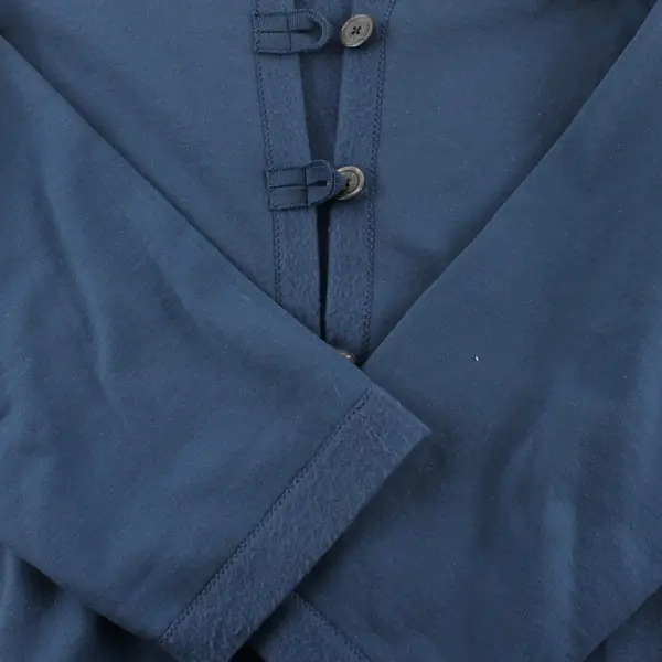 Hand Altered Gildan Women's Blue L Sweatshirt Cardigan Button Loop Closure