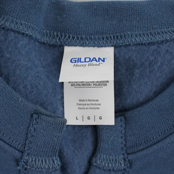 Hand Altered Gildan Women's Blue L Sweatshirt Cardigan Button Loop Closure