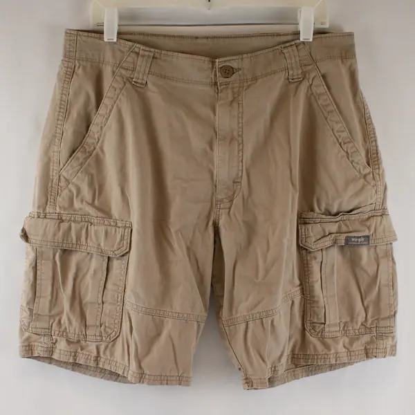 Wrangler Men's 34 Reg Khaki Cargo 9" Inseam Shorts