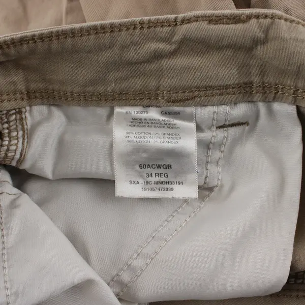 Wrangler Men's 34 Reg Khaki Cargo 9" Inseam Shorts
