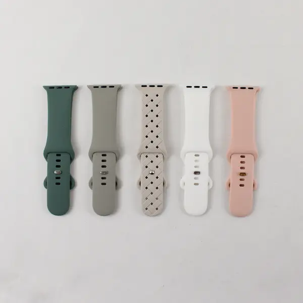 Lot of 5 Unbranded Silicone Apple Watch Bands 38mm Neutral Pink