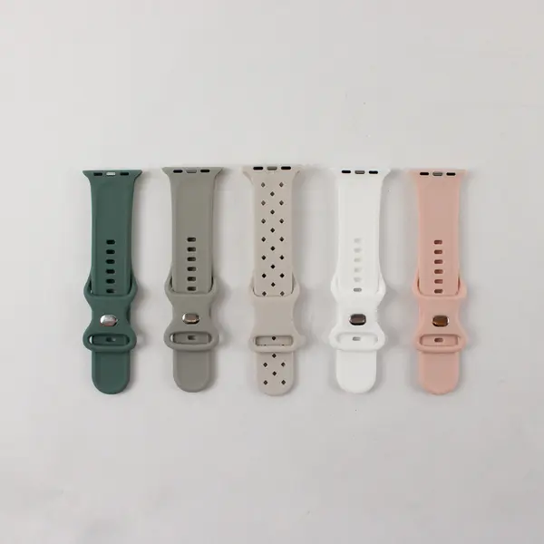 Lot of 5 Unbranded Silicone Apple Watch Bands 38mm Neutral Pink