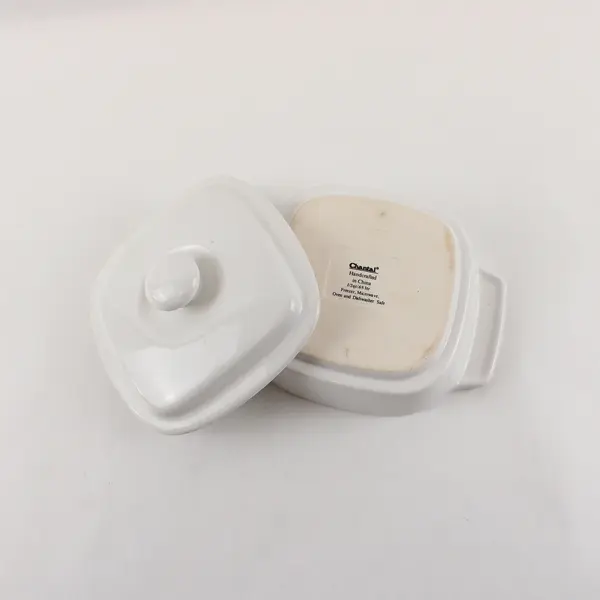 Chantal Solos White 1/2 Qt Ceramic Casserole Baking Dish w/ Lid