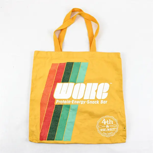 Q-TEES of California Woke Protein Energy Snack Bar Yellow Canvas Tote Bag