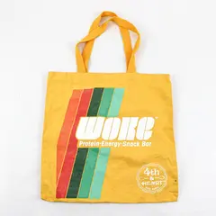 Q-TEES of California Woke Protein Energy Snack Bar Yellow Canvas Tote Bag