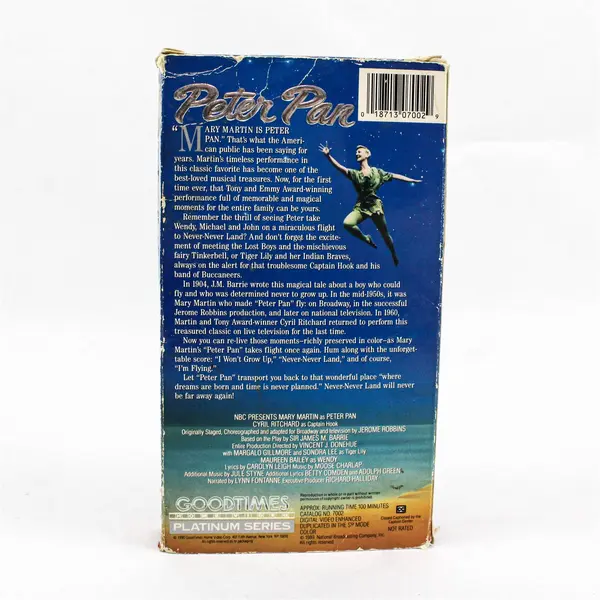 Peter Pan VHS Tape 1990 Mary Martin Pre-Owned Untested