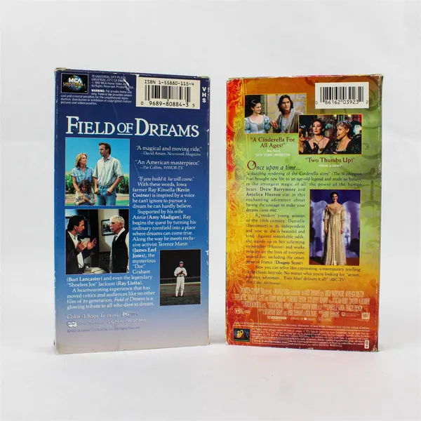 Lot of 2 VHS Tapes Field of Dreams and Ever After A Cinderella Story