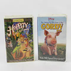 Lot of 2 VHS Tapes Gordy Talking Pig and Hoppity Goes to Town Disney GoodTimes