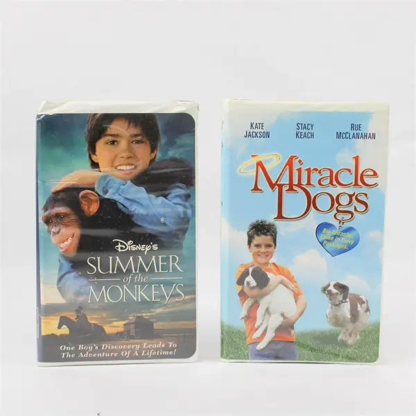 Lot of 2 VHS Tapes Summer of the Monkeys Disney and Miracle Dogs