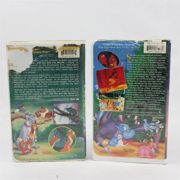 Lot of 2 Disney VHS Tapes Aladdin and The Fox and the Hound