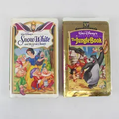 Lot of 2 Disney VHS Tapes Snow White Seven Dwarfs and Jungle Book 30th