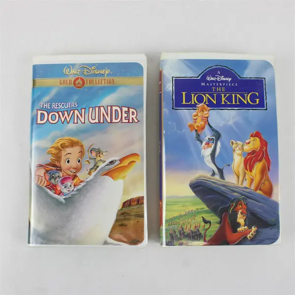 Lot of 2 Disney VHS The Lion King & Rescuers Down Under Gold Collection