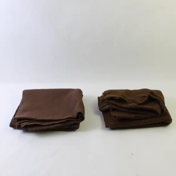 Two Pieces of Brown Felt Material: 74"x38" and 58"x38".   