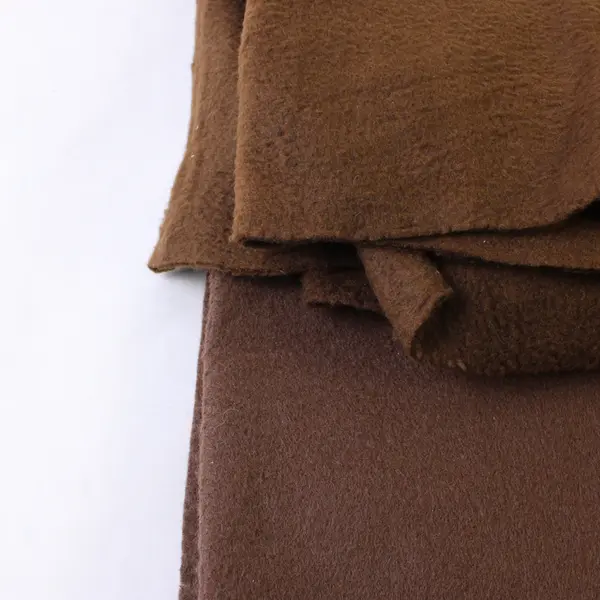 Two Pieces of Brown Felt Material: 74"x38" and 58"x38".   