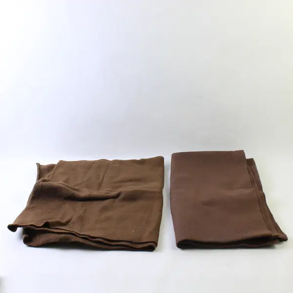Two Pieces of Brown Felt Material: 74"x38" and 58"x38".   