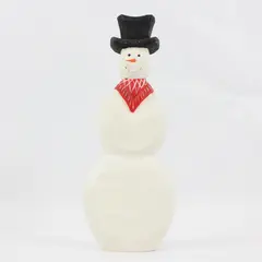 Derek Adams Handcarved Wooden Snowman W/ Top Hat Figurine Folk Art Style 8.5"