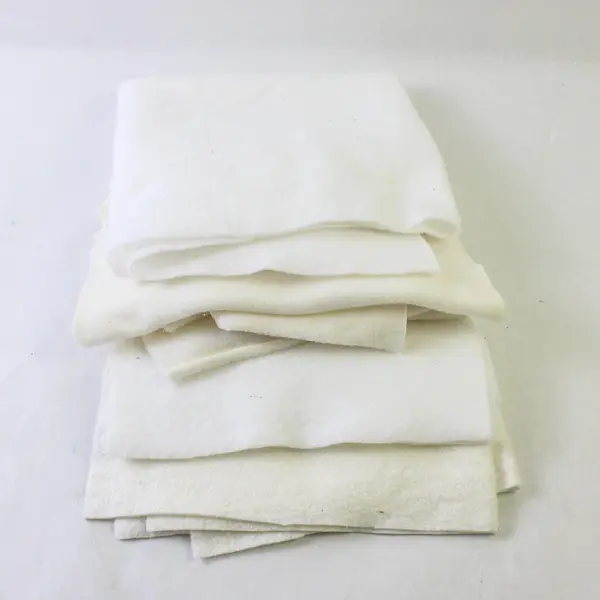 4 Pieces of Assorted White/Cream Felt Material Remnants  