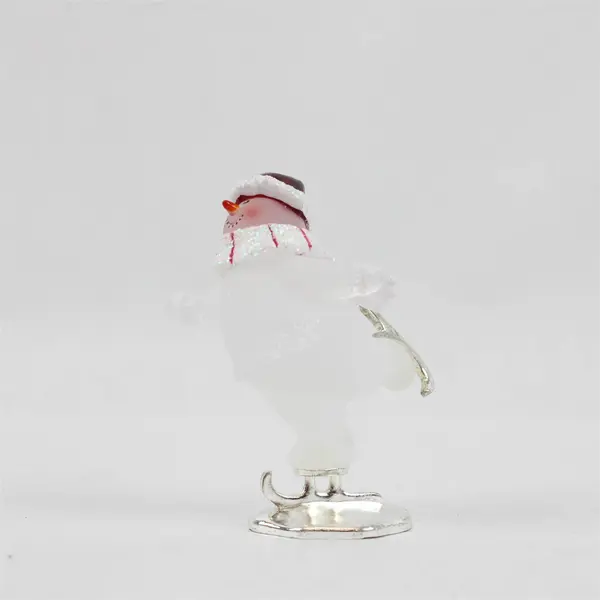 Set Of 4 Pcs Department 56 Red & White Snowman Skating Scene Winter #44815