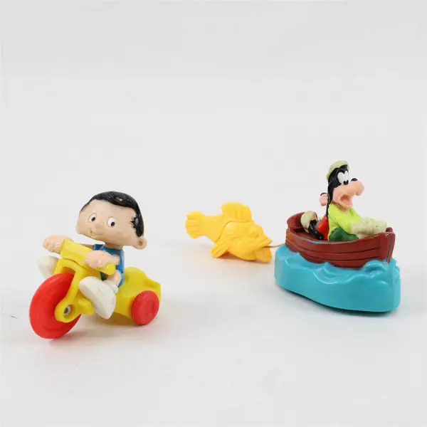 Lot of 2 Vintage Fast Food Toys BK Disney Goofy Boat McD Bobby's World Big Wheel