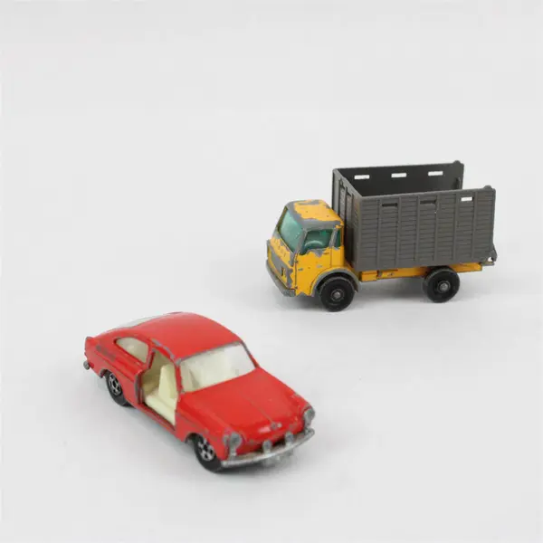 Lot of 2 Matchbox Lesney VW 1600TL & Dodge Cattle Truck Made in England