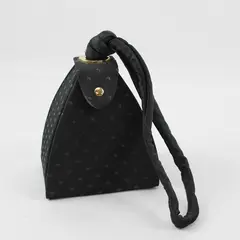  Small Black Snap Closure Wristlet Handbag Purse