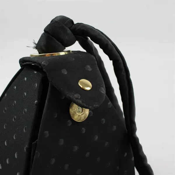  Small Black Snap Closure Wristlet Handbag Purse