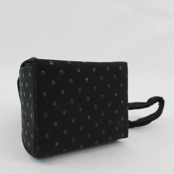  Small Black Snap Closure Wristlet Handbag Purse