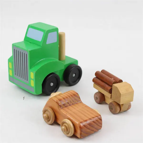 Melissa & Doug Classic Toy Car Carrier Lot of 3 Wooden Vehicles