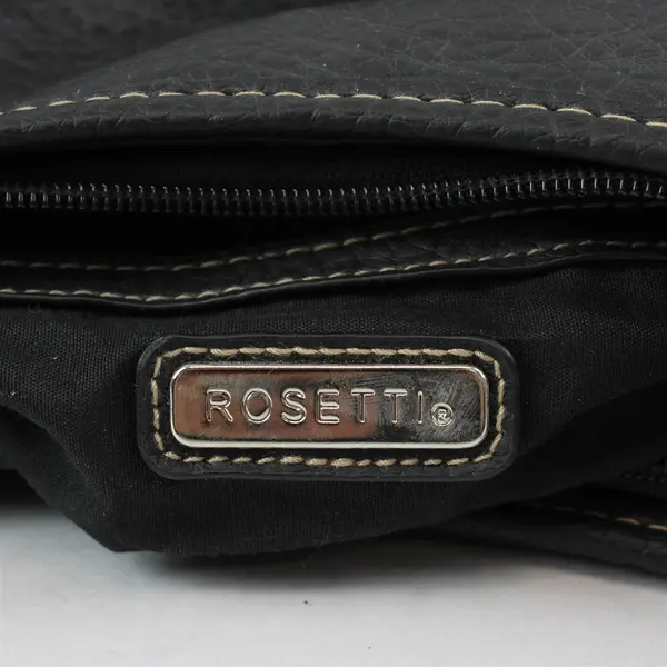 Rosetti Black Faux Leather Women's Shoulder Bag Braided Strap