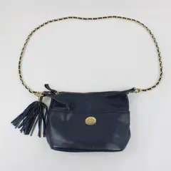 Tommy Hilfiger Navy Blue Faux Leather Crossbody Purse Tassel Detail