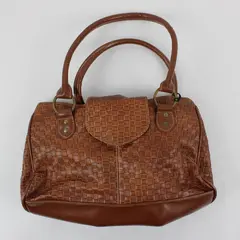 Brown Faux Leather Boho Shoulder Bag Purse