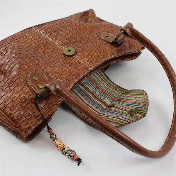 Brown Faux Leather Boho Shoulder Bag Purse