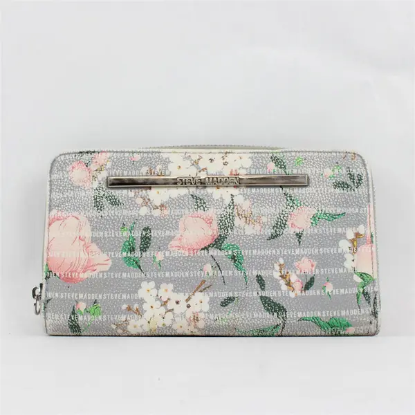 Steve Madden Rose Print Faux Leather Wallet Flawed