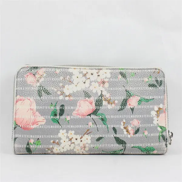 Steve Madden Rose Print Faux Leather Wallet Flawed