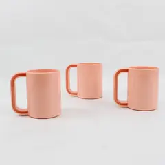 Lot of 3 VTG Ingrid Retro Pastel Pink Mugs