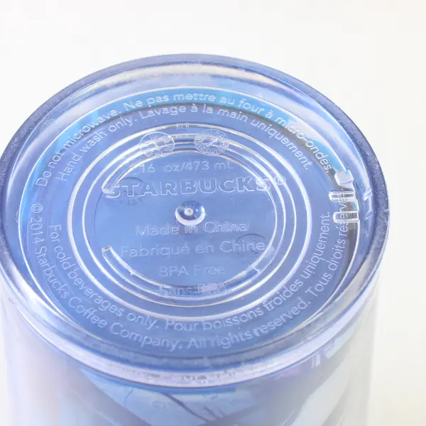 2014 Starbucks Blue Ink Wave Smoke Grande Logo Cold Cup Tumbler No Straw