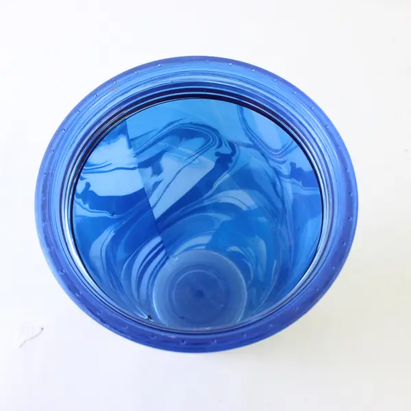 2014 Starbucks Blue Ink Wave Smoke Grande Logo Cold Cup Tumbler No Straw