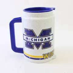 Vintage University of Michigan Wolverines Thermo Cup Travel Mug 1990s