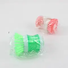 Lot of 2 Soap Dispensing Scrub Brushes Dishwashing Tools Pink and Green New