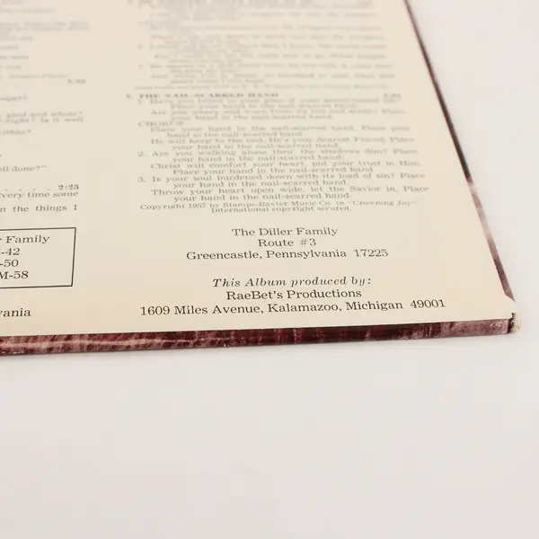 The Diller Family Seeking the Lost 12" Gospel Vinyl LP