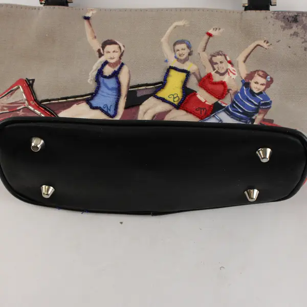 Retro 50s Rockabilly Beaded Design Shoulder Bag Purse Flawed