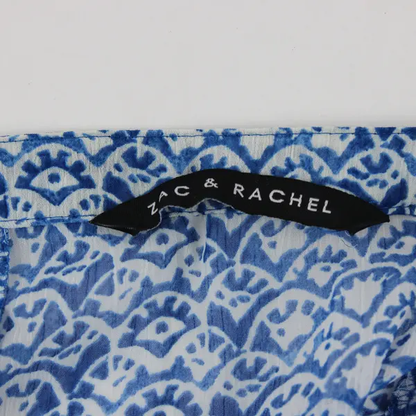 Zac & Rachel Sheer Blue and White 3/4-Sleeve Blouse Women's XL